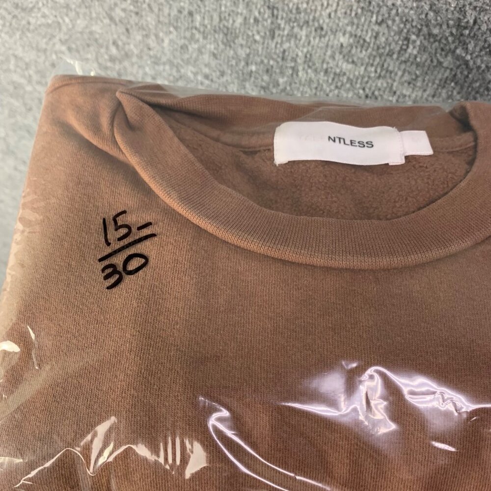 Talentless Crew Neck‎ Pullover Long Sleeves Sweatshirt Women Heavyweight Brown M - Picture 7 of 8